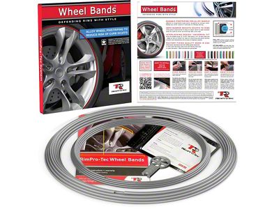 RimPro-Tec 13 to 22-Inch Wheel Bands Kit with Silver Insert; Silver (Universal; Some Adaptation May Be Required)