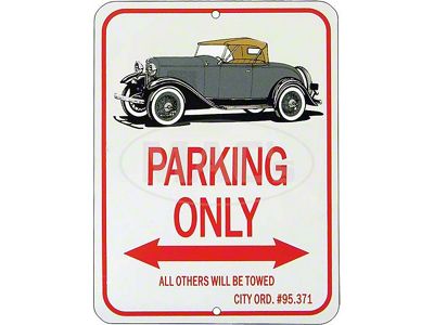 Roadster Parking Only Sign