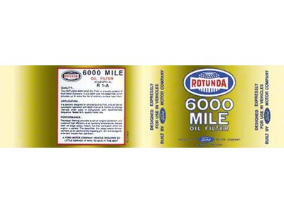 Rotunda 6000 Mile Oil Filter Decal - Mercury