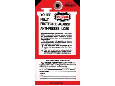 Rotunda Antifreeze Tag - Comet & Montego