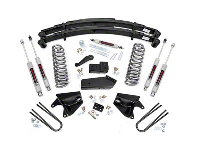Rough Country 4-Inch Suspension Lift Kit with Rear Leaf Springs and Premiun N3 Shocks (80-96 Bronco)