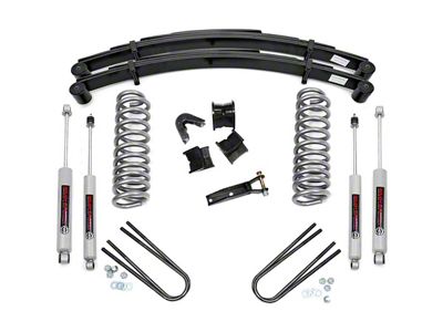 Rough Country 4-Inch Suspension Lift Kit with Rear Leaf Springs and Premiun N3 Shocks (78-79 Bronco)