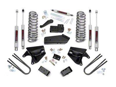 Rough Country 4-Inch Suspension Lift Kit with Rear Lift Blocks and Premiun N3 Shocks (80-96 Bronco)