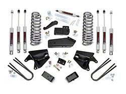 Rough Country Suspension 4-Inch Suspension Lift Kit with Rear Lift Blocks and Premiun N3 Shocks (80-96 Bronco w/ Factory Quad Shocks)