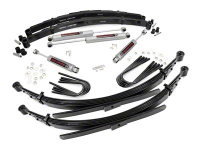 Rough Country Suspension 2-Inch Suspension Lift Kit with 52-Inch Rear Leaf Springs and Premium N3 Shocks (73-76 4WD Blazer, Jimmy, K10, K15 w/ 52-Inch Rear Leaf Springs)