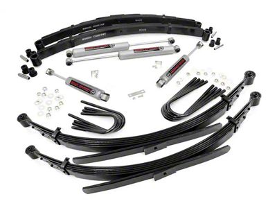Rough Country Suspension 2-Inch Suspension Lift Kit with 52-Inch Rear Leaf Springs and Premium N3 Shocks (77-87 4WD Blazer, Jimmy, K10, K15)