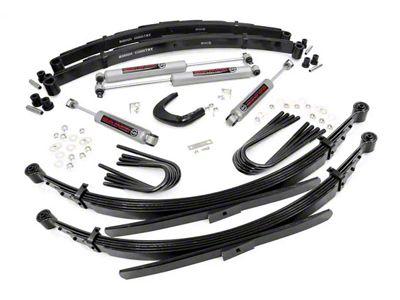 Rough Country Suspension 4-Inch Suspension Lift Kit with 52-Inch Rear Leaf Springs and Premium N3 Shocks (73-76 4WD Blazer, Jimmy, K10, K15 w/ 52-Inch Rear Leaf Springs)