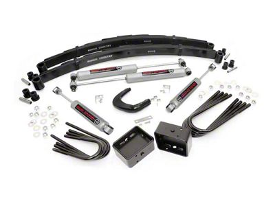 Rough Country Suspension 4-Inch Suspension Lift Kit with Rear Lift Blocks and Premium N3 Shocks (73-76 4WD Blazer, Jimmy, K10, K15)