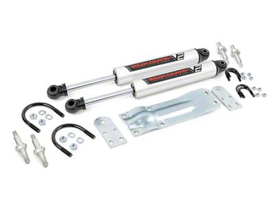 Rough Country Suspension Dual V2 Steering Stabilizer (69-91 4WD Blazer, Jimmy, K10, K15)