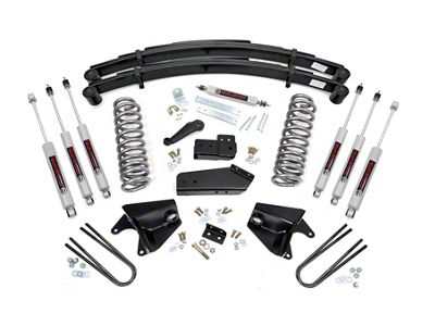 Rough Country 4-Inch Suspension Lift Kit with Premium N3 Shocks and Rear Leaf Springs (80-96 4WD F-150 w/ Quad Shocks)