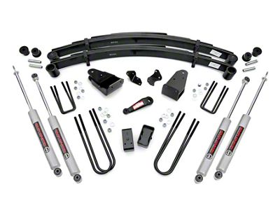 Rough Country Suspension 4-Inch Suspension Lift Kit with Premium N3 Shocks (82-85 4WD F-350 SRW w/ Straight Front Axle)