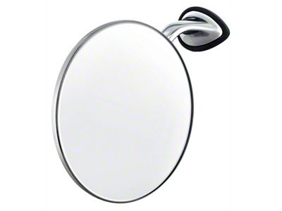 Round Stainless/Chrome British Style Outside Mirror, Left Side (62-70 Fairlane; 68-76 Montego; 68-76 Torino)