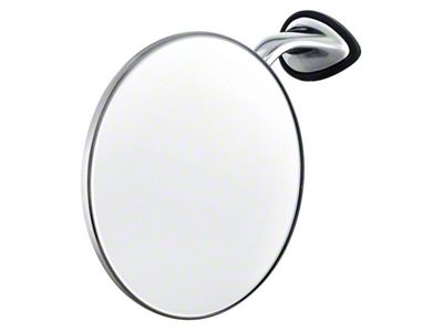 Round Stainless/Chrome British Style Outside Mirror, Left Side