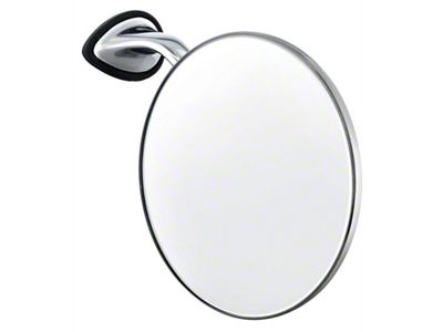 Round Stainless/Chrome British Style Outside Mirror, Right Side