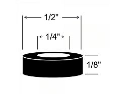 Rubber the Right Way Sponge Rubber Washer; 1/8-Inch Thick x 1/4-Inch ID x 1/2-Inch OD