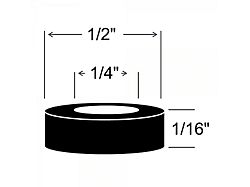 Rubber the Right Way Sponge Rubber Washer; 1/16-Inch Thick x 1/4-Inch ID x 1/2-Inch OD