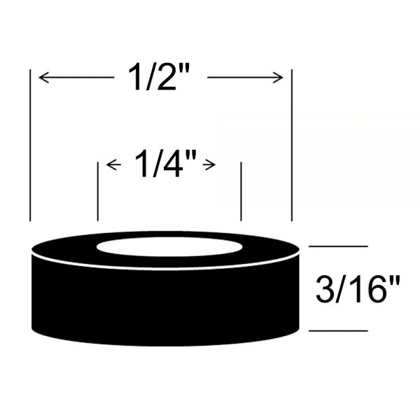 Rubber the Right Way Ecklers Sponge Rubber Washer; 3/16-Inch Thick x 1/ ...