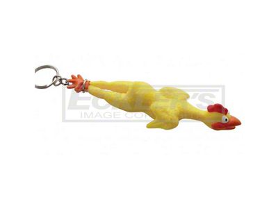 Rubber Chicken Key Chain, With Chrome Plated Chain