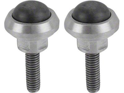 Rubber Hood Bumpers - Mounted On The Radiator Support - With Stainless Steel Bezel, Nut & Bolt