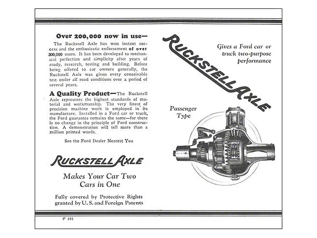 Model T Ruckstell Axle Small Sales Brochure