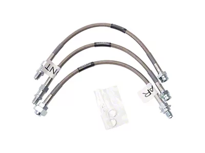 Russell Stainless Steel Braided Brake Line Kit; Front and Rear (67-68 Firebird w/ Front & Rear Drum Brakes)