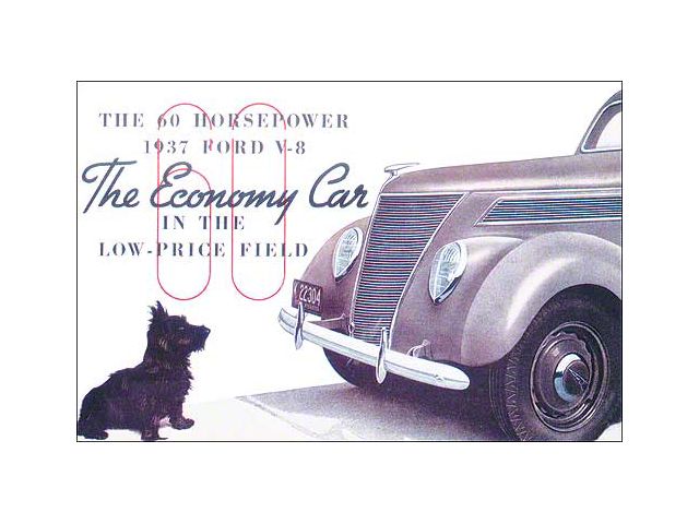 1937 Ford Car V-8 60 Horsepower Sales Brochure