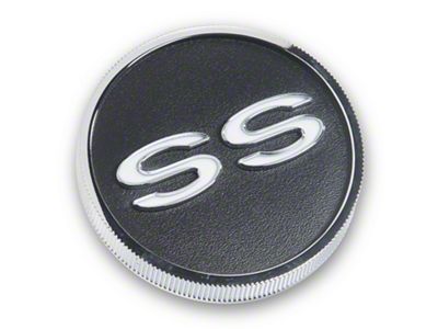 Scott Drake Fuel Cap with SS Logo; Black (67-68 Camaro)