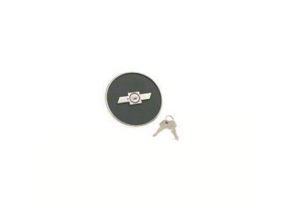 Scott Drake Locking Fuel Cap with Bowtie Logo; Black (67-68 Camaro)