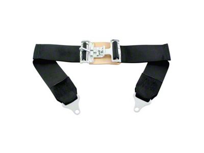 Scott Drake 3-Inch Race Style Lap Seat Belt; Black (64-73 Mustang)