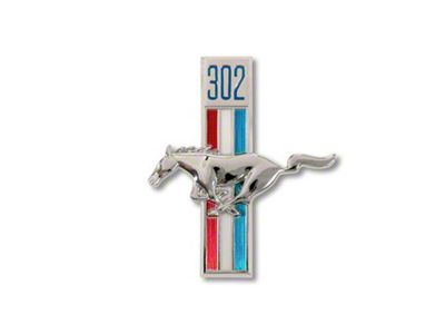 Scott Drake 302 Running Horse Fender Emblem; Driver Side (1968 Mustang)