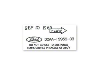 Scott Drake Air Conditioner Dryer Decal (1970 Mustang)