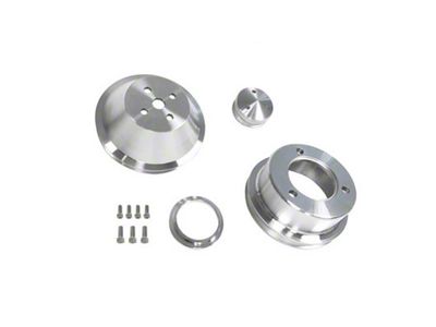 Scott Drake Billet Pulley Kit; Single Groove (65-69 289/302 V8 Mustang)