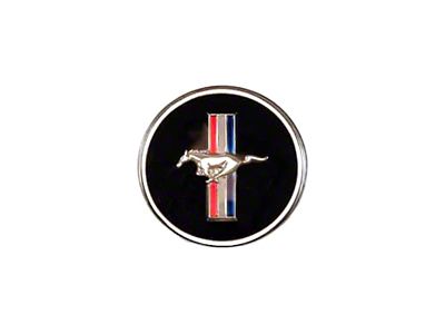 Scott Drake Concours Steering Wheel Horn Button and Dash Panel Emblem with Tri-Bar Logo (65-73 Mustang)