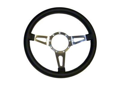 Scott Drake Corso Feroce 14-Inch 9-Hole Steering Wheel; Black Leather (65-73 Mustang)