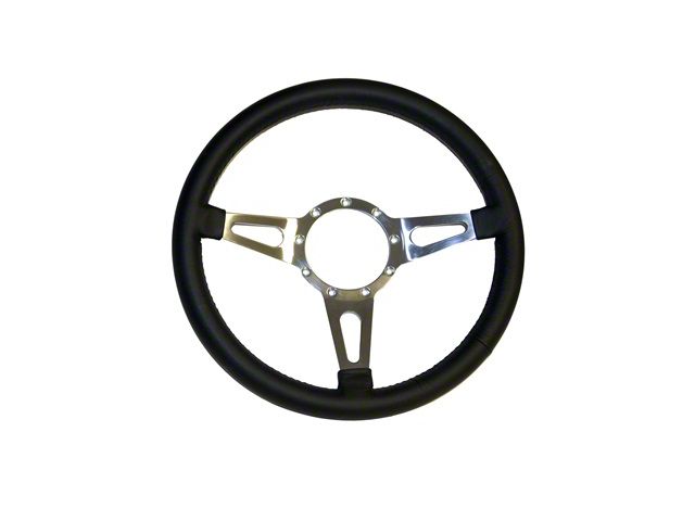 Scott Drake Corso Feroce 14-Inch 9-Hole Steering Wheel; Black Leather (65-73 Mustang)