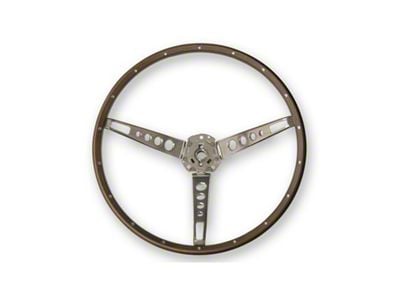 Scott Drake Deluxe Steering Wheel; Wood (65-66 Mustang)