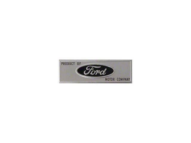 Scott Drake Ford Logo Door Sill Plate Emblem; Black (64-66 Mustang)