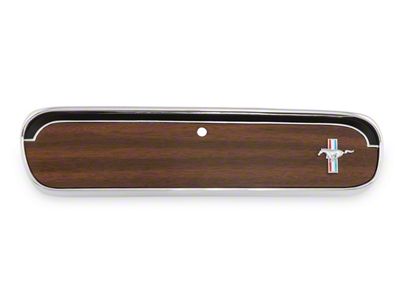 Scott Drake Glove Box Door with Running Horse Emblem; Woodgrain (65-66 Mustang)