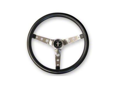 Scott Drake Grant 15-Inch Steering Wheel; Black (65-73 Mustang)
