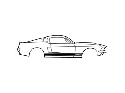 Scott Drake GT350 Stripe Kit; Black (66-68 Mustang)