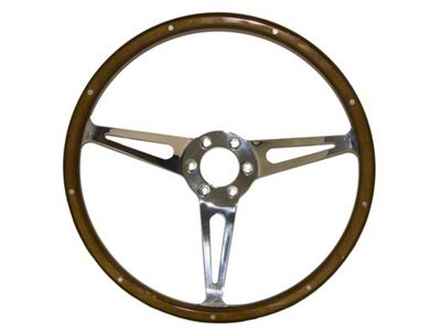 Scott Drake GT350 Style Genuine Wood and Aluminum 6-Hole Steering Wheel; 15-Inch (65-73 Mustang)