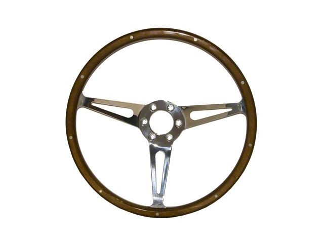 Scott Drake GT350 Style Genuine Wood and Aluminum 6-Hole Steering Wheel; 15-Inch (65-73 Mustang)