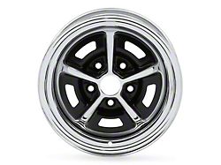 Scott Drake Magnum 500 Black and Chrome Wheel; 14x6 (64-73 Mustang)