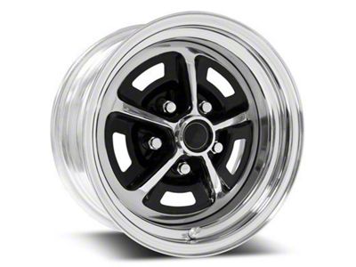 Scott Drake Magnum 500 Black and Chrome Wheel; 15x8 (64-73 Mustang)