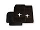 Scott Drake Nylon Carpet Front and Rear Floor Mats with Tri-Bar Running Pony Logo; Black (64-73 Mustang Coupe, Fastback, Sportsroof)