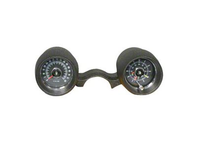 Scott Drake Rally Pac Gauges; 6000 RPM; Black (1966 I6 Mustang)