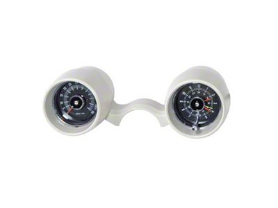 Scott Drake Rally Pac Gauges; 6000 RPM; White (1966 V8 Mustang)