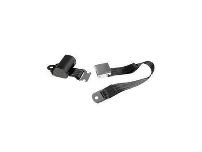 Scott Drake Retractable Seat Belt; Black (64-73 Mustang Coupe, Fastback; 68-73 Mustang Convertible)