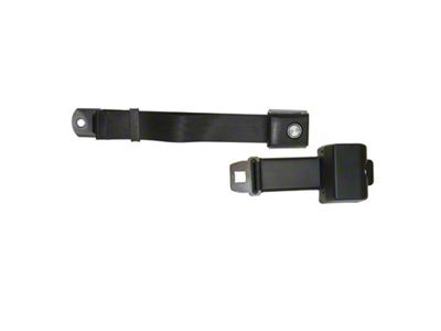 Scott Drake Retractable Seat Belt with with Starburst Pushbutton Buckle; Black (68-73 Mustang)