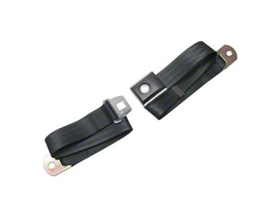 Scott Drake Seat Belt with with Pushbutton Buckle; Black (64-73 Mustang)